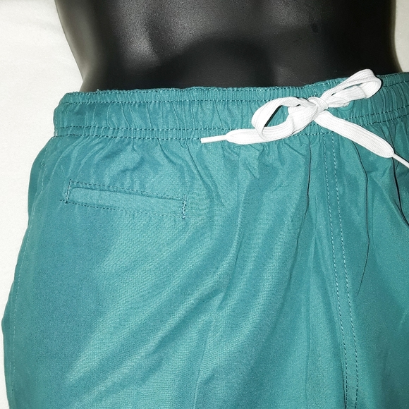 Men's Wings Solid Teal Swim Trunks Shorts - Picture 3 of 4